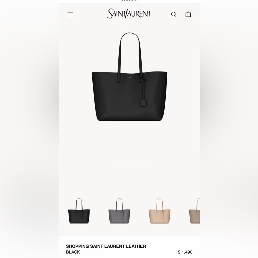 Saint Laurent Black Leather Tote